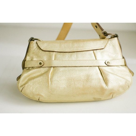 Tod's Vintage Y2K Leather Gold Tone  Oval Large Buckle Shoulder Bag - Picture 4 of 11